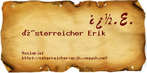 Österreicher Erik névjegykártya
